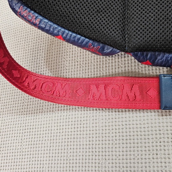 MCM Fursten Visetos Belt Bag Navy Red Coated Canvas Waist Pack MUL9AJV62VS001 - Picture 13 of 16